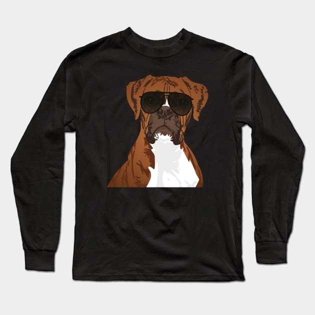 Cool Boxer Dog for Dog Lovers Long Sleeve T-Shirt by riin92